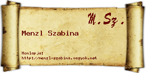 Menzl Szabina névjegykártya